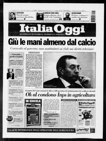 Italia oggi : quotidiano di economia finanza e politica